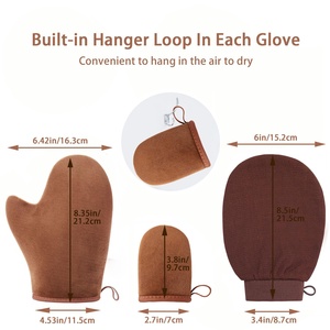 Manopla aplicadora de autobronceador negra/marrón con pulgar para bronceado sin sol - Product Image 4