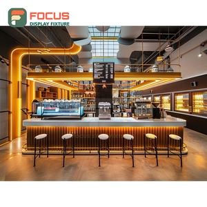 Luxury Coffee Service Counter Condiment <b>Shelf</b> Checkout Area Matte White Cafe Counter Display - Product Image 3