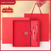 Ensemble cadeau promotionnel d'entreprise de haute qualité avec logo personnalisé, coffret cadeau d'affaires de luxe, stylo, carnet pour employés, clients, salon professionnel