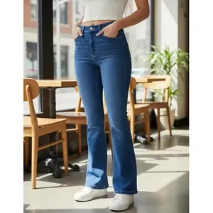 Jeans a Zampa d'Elefante da Donna Adrenaline, Pantaloni in Denim a Vita Alta, Traspiranti, Stile Semplice e alla Moda - Product Image 3