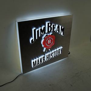 Logo in metallo ha portato il segno della scatola luminosa con lettere Logo in rilievo 3D - Product Image 4