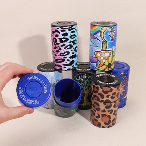 Pot de stockage en plastique avec motif soleil et lune, hermétique et anti-odeur, pour conserver les herbes et le tabac frais. - Product Image 2