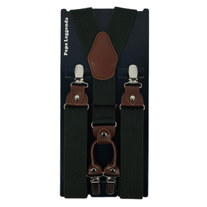 Bretelles en cuir élastique couleur unie pour hommes, 3 clips, style vintage, pour hommes et femmes, 45 pouces, pour pantalons et jupes de mariage - Product Image 2