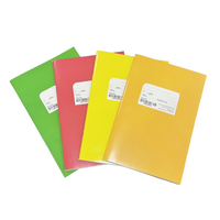 Carnet d'exercices personnalisé avec logo, couverture en carton ivoire, reliure agrafée, impression UV, impression CMYK, carnet de notes