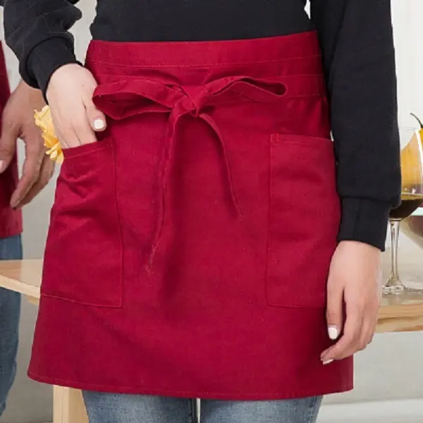 Unisex Blank Waiter waterproof Half Apron Pocket customized LOGO Design Waist half shot money Apron