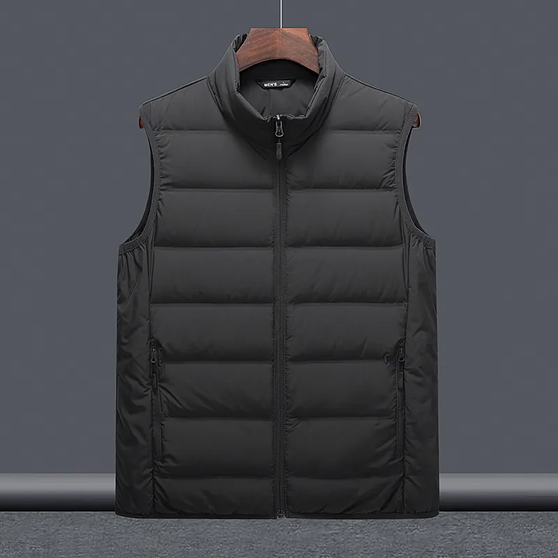 OEM Custom Winter Pluz Size Black Mens Outdoor Windproof Plain Duck Down Puffer Vest