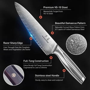 Coltello Giapponese Premium in Acciaio Damasco, Coltello Nakiri da 7 Pollici, Lama da Cucina Personalizzata ad Alta Durezza per <span class=keywords><strong>Chef</strong></span> Casalinghi - Product Image 3