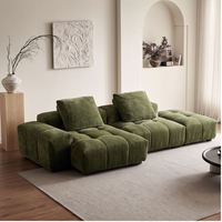 Canapé modulaire minimaliste italien en tissu chenille, sectionnel, avec chaise longue d'angle, meubles de salon