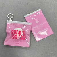 Bolsa con cremallera de Color rosa con logotipo de impresión personalizado, Mini bolsa de plástico esmerilado para joyería, embalaje de pendientes, bolsas de joyería pequeñas con cierre de cremallera