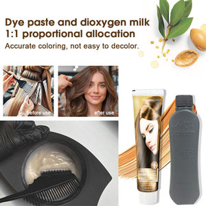 Tinture per capelli professionali per salone uso all'ingrosso 60ml * 2 con pettine e guanti ingredienti a base di erbe senza ammoniaca <span class=keywords><strong>colore</strong></span> dei capelli di lunga durata - Product Image 4