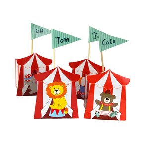 DAMAI Lion ours éléphant papier boîte à bonbons créatif Animal <span class=keywords><strong>cirque</strong></span> bébé <span class=keywords><strong>anniversaire</strong></span> bonbons boîtes d'emballage avec drapeau enfants boîte à bonbons - Product Image 1