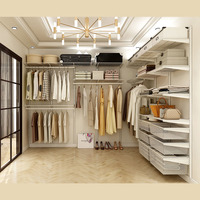Système de rangement autoportant moderne en acier avec portes en MDF, montage facile, pour salon et dressing