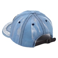 Topi Baseball Wanita Denim VIP Berhias Huruf Rhinestone, Topi Jeans Berkilau Distressed yang Dapat Disesuaikan untuk Luar Ruangan, Berbagai Warna