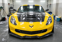 Capot avant en fibre de carbone C7 Z06 ventilé avec vitre pour Corvette C7 Z06 2014-2019