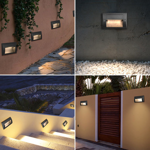Recessed <b>Outdoor</b> LED <b>Step</b> Light 2W Wall Lamp <b>for</b> Villa Corridor Staircase Exterior Wall - Product Image 2