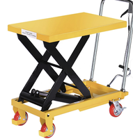 Table élévatrice à ciseaux hydraulique manuelle 350 kg, hauteur de levage 1300 mm, chariot élévateur mobile portable pour atelier, usine, garage