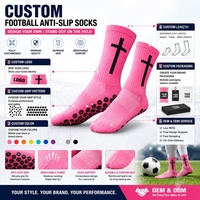 Chaussettes de football antidérapantes personnalisées unisexes en gros, respirantes, athlétiques, antidérapantes, chaussettes de football personnalisées avec grip pour jeunes