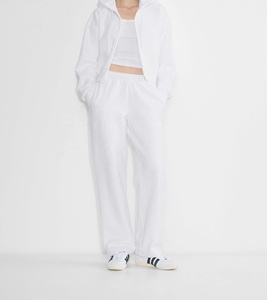 Nuova Tuta Sportiva <span class=keywords><strong>Bianca</strong></span> da Donna in Cotone, Felpe con Cappuccio Unisex con Zip Corta - Product Image 1