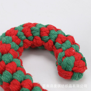 Juguetes para masticar para perros con forma de bastón navideño, cuerda de algodón, juguete duradero para mascotas, regalo navideño - Product Image 3