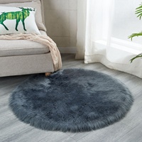Tapis shaggy en fausse fourrure de mouton à poils longs – Design uni et moelleux, adapté aux animaux domestiques et lavable pour le salon