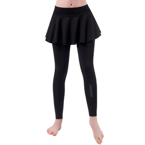 Gambali elastici alti da donna di alta qualità per sollevare il sedere 2 in 1 gonna svasata a asciugatura rapida e traspirante per danza atletica e Yoga - Product Image 2