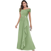 Robe de soirée longue en forme de A avec logo personnalisé, robe de soirée formelle plissée en mousseline, robe de mariée haute couture