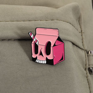 قرنفلي لماع بهيكل عظمي وردي ، ودبابيس المينا ، ودبابيس جمجمة الهالويون ، وهدايا المجوهرات والجمجمة - Product Image 3