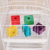 Perles en bois, bâtonnets, étoiles, cubes, accessoires de bricolage pour jouets d'oiseaux, kit de pièces artisanales colorées à suspendre pour cage de perroquet