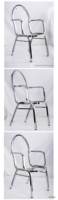 Pièces de chaise de salle à manger en acier chromé non fini, sans revêtement en tissu, avec accoudoirs, pour hôtel