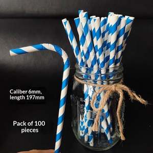Pailles en papier recyclé pliables, biodégradables, jetables, emballées individuellement pour les jus et les boissons, à utiliser dans les restaurants et les cafés - Product Image 4