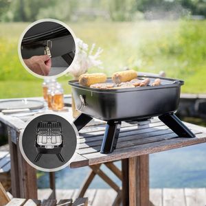 TZS First Austria Bouilloire électrique 2-en-1 2000 Watts Charbon de bois électrique <span class=keywords><strong>hybride</strong></span> compact pour balcon <span class=keywords><strong>Barbecue</strong></span> Assemblage facile - Product Image 6