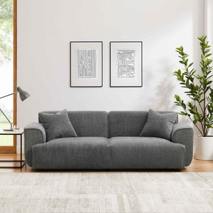 Fauteuil inclinable d'intérieur moderne et pliable avec accoudoirs et coussins décoratifs, en tissu éponge doux, idéal pour le salon - Product Image 1