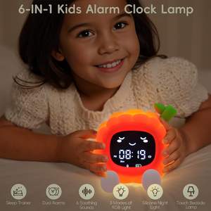 Reloj Despertador Circular Multifuncional de Cuarzo Electrónico con Luz Nocturna, Recargable por USB, para Niños, con Calendario y RGB, Venta al Por Mayor - Product Image 4