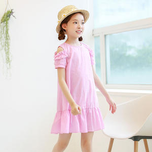 Nouvelles Robes de Demoiselle d'Honneur en Tulle Rose à Pois, Modèle Hi-low, pour Enfants Musulmans, Dernière Production Premium, Achat Direct auprès d'un Fournisseur Chinois - Product Image 3
