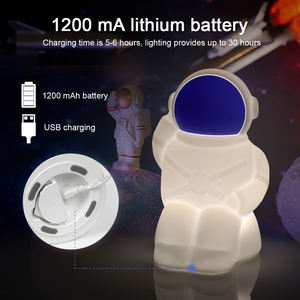 A cor conduzida portátil do Spaceman da luz da noite que muda o silicone macio da alimento-categoria do bebê huggable para o CE ROHS do presente das crianças do quarto - Product Image 3
