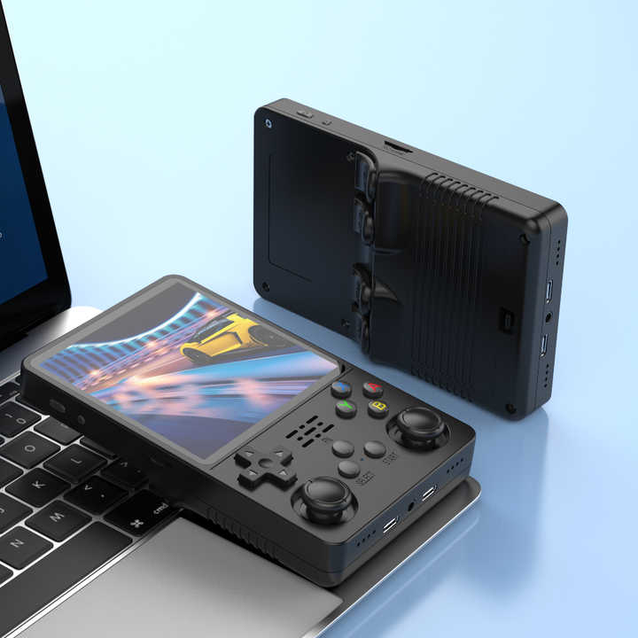 R40 Max Handheld Game Consoles, Built-in Linux ArkOS 2.0 System, 128G TF Card 20000 Games, 30 Emulators, 3.5 Inch IPS Screen, 4000mAh Battery Retro Handheld Game Console with Bag