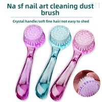 Brosse à ongles professionnelle à tête ronde et manche long en nylon doux pour le nettoyage des ongles et la suppression de la poussière