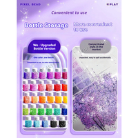 VANCY ARTS Kit de perles Perler DIY 24 couleurs avec boîte de rangement en acrylique, kit d'outils standard, ensemble de perles à fusionner pour les loisirs créatifs des enfants