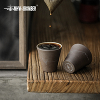 Tasse à café en céramique MHW-3BOMBER Winter 120ml sans anse, pour dégustation d'espresso et de thé, blanc gris, pour café et maison