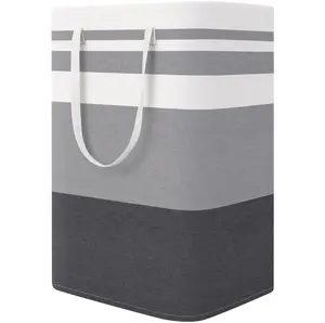 2024 Venta caliente tela hogar Baño cesta de tela sucia cesta de lavandería plegable Cubo de almacenamiento estampado