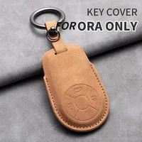 Housse de télécommande de voiture pour GWM HAVAL H6 M6 pour ORA Good Cat White Cat IQ Leather Auto Key Fob Shell Keychain