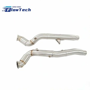 Tuyau de descente en acier inoxydable à haut débit avec bouclier thermique pour Ferrari California T 3.9T V8 - Product Image 5