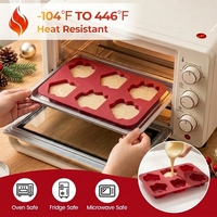 Moule à gâteau en silicone SILIKOLOVE Factory Christmas, 6 cavités, forme de maison, LFGB, platine, sans BPA, antiadhésif, facile à démouler, qualité alimentaire