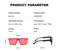 Vente chaude nouvelle mode tendance lunettes de soleil carrées sans monture Protection UV400 lunettes de soleil de pêche en plein air