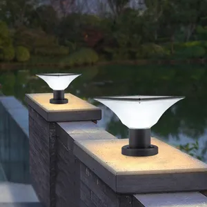 Moderne Mode wasserdichte Aluminium Gate Light Säule Patio Lichter Solar leuchten für den Außenbereich