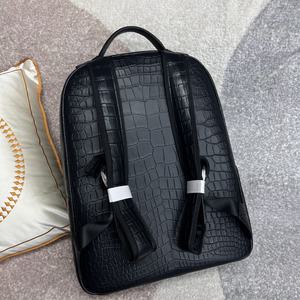 Mochila de hombre de cuero genuino de cocodrilo, para viajes de ocio, viajes de negocios, portátil, admite personalización de muestras - Product Image 5