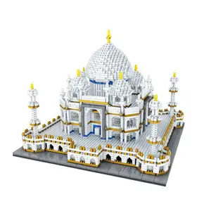 Pzx 9914 Wereldberoemde Architectuur 3d Model Diamant Bakstenen Mini Bouwstenen Speelgoed Taj Mahal