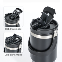 Mug à café isotherme en acier inoxydable écologique Olerd avec poignée et couvercle portables, bouteille d'eau pour les voyages