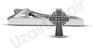 Nuevo Juego de Gemelos y Pasador de Corbata con Cruz Celta Uzair Umair, Tema Religioso, Regalo para Cumpleaños, en Venta, Nueva Calidad - Product Image 3