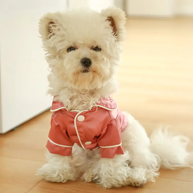 Новая роскошная дизайнерская одежда для домашних животных мягкая удобная Однотонная рубашка для собак и щенков Пижама с пуговицами